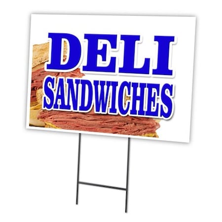 Deli Sandwiches Yard Sign & Stake Outdoor Plastic Coroplast Window